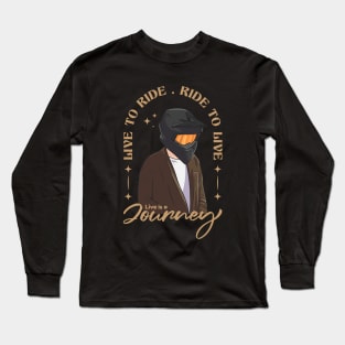 Man in shirt with black trail helmet Long Sleeve T-Shirt